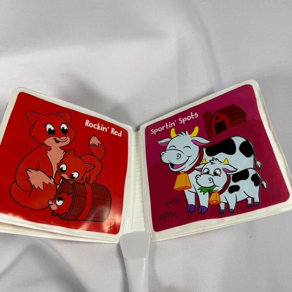 Crayola Rockin' Red Bubbly Bath Book Kids Red Animal Print Sensory Toy Puffy VTG